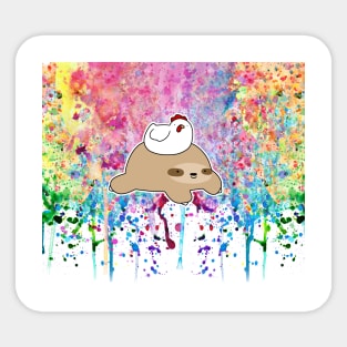 Sloth and Chicken Rainbow Paint Sticker